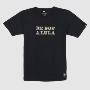 Bedwin & The Heartbreakers Be Bop A Lula Font Short Crew Neck Sleeve T-Shirt - black
