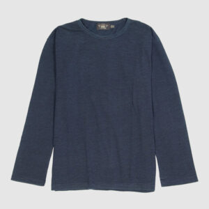 Double RL Long Sleeve Indigo Crew Neck T- Shirt - blue