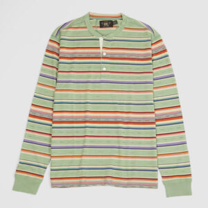 Double RL Henley Jacquard Long Sleeve T-Shirt - green