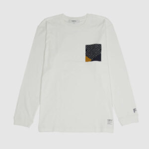 FDMTL Long Sleeve Sashiko White Origami Chest T-Shirt - white