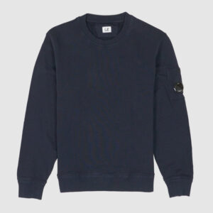 C.P. Company Cotton Fleece Crew Neck Sweater - navy