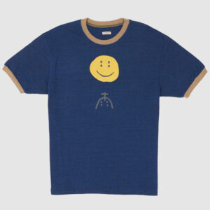 Kapital Short Sleeve Crew Neck Rainbowy T-Shirt - indigo