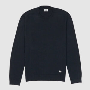 C.P. Company Knitted Sea Island Cotton Crew Neck Sweater - darkblue