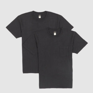 Double RL Short Sleeve Medium Weight Double Pack Pocket T-Shirts - black