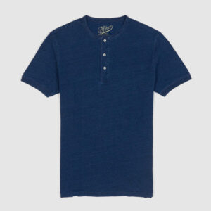 Bl`ker Tee Short Sleeve Indigo Dyed Henley T-Shirt - indigo