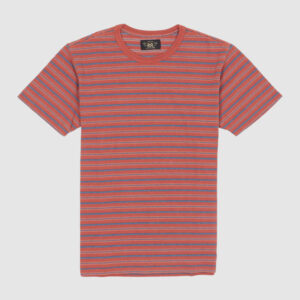 Double RL Short Sleeve Striped Crew Neck  Tee T-Shirt - orange