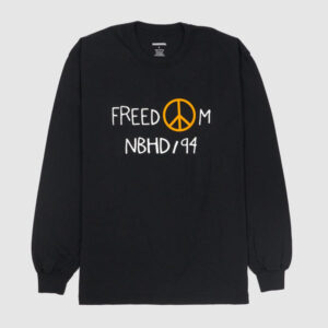 Neighborhood Freedom Long Sleeve Crew- Neck T-Shirt - black